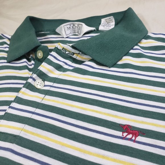 Vintage 80s The MENS Store at Sears Green Yellow Golf Polo Shirt - Picture 2 of 7